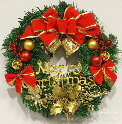 Jiuhong Scene Layout Christmas Decorative Garland 40cmPVC Rattan Wreath Simulation Garland Finished Pendant