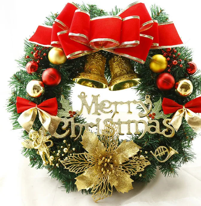 Jiuhong Scene Layout Christmas Decorative Garland 40cmPVC Rattan Wreath Simulation Garland Finished Pendant