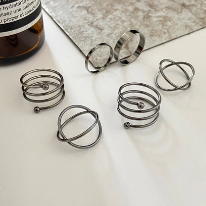 Joint Ring Wholesale Creative Simple Stacked Spiral Ring Set 6 Piece Set