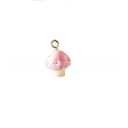 Keychain Natural Mushroom-Shaped Pendant DIY Necklace Pendant Dust Plug Pendant With Hanging Pin 12mm