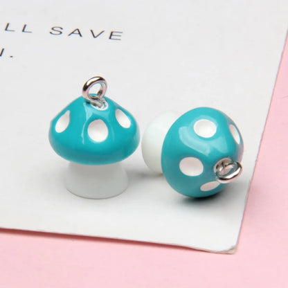 Keychain Natural Mushroom-Shaped Pendant DIY Necklace Pendant Dust Plug Pendant With Hanging Pin 12mm