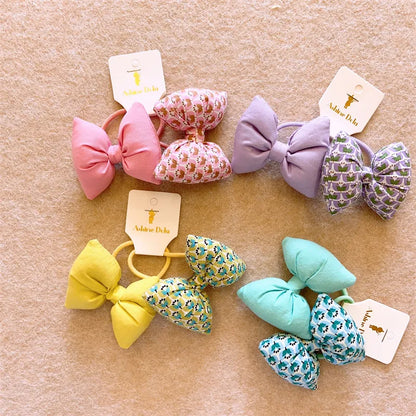 Kid'S Cute Bow Knot Cloth Hair Tie