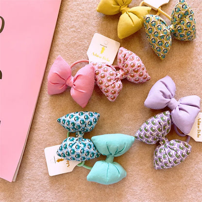 Kid'S Cute Bow Knot Cloth Hair Tie