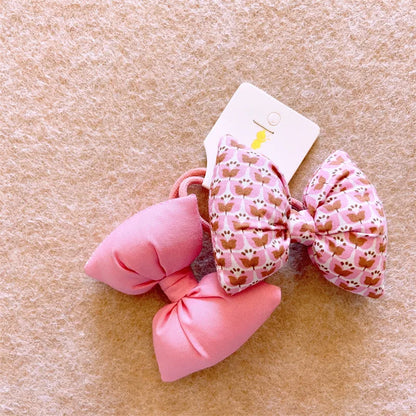 Kid'S Cute Bow Knot Cloth Hair Tie