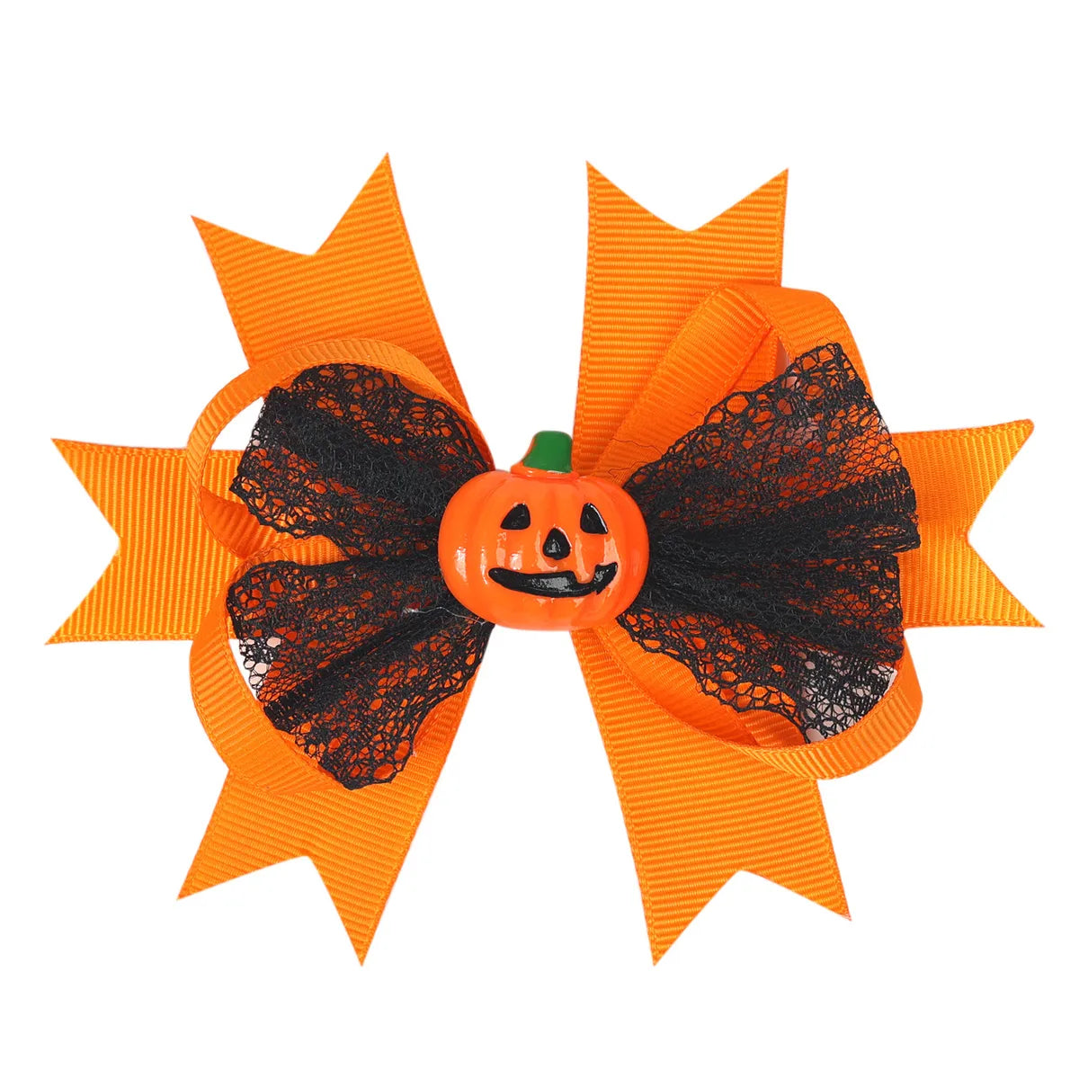 Kid'S Cute Funny Pumpkin Bow Knot Skull Alloy Hair Clip