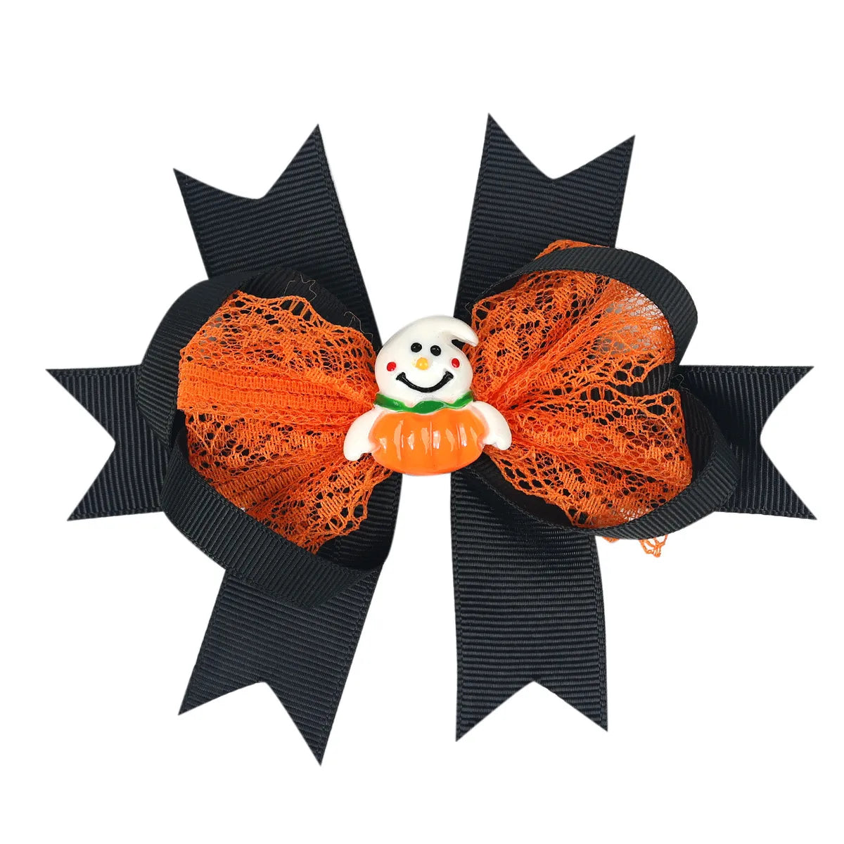 Kid'S Cute Funny Pumpkin Bow Knot Skull Alloy Hair Clip