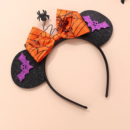 Kid'S Cute Funny Pumpkin Spider Bow Knot Alloy Cloth Handmade Hair Band