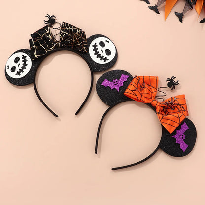 Kid'S Cute Funny Pumpkin Spider Bow Knot Alloy Cloth Handmade Hair Band