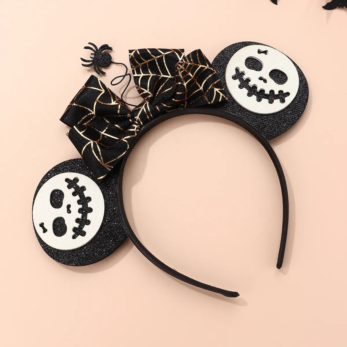 Kid'S Cute Funny Pumpkin Spider Bow Knot Alloy Cloth Handmade Hair Band