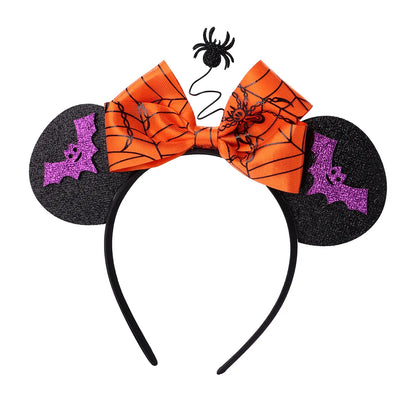 Kid'S Cute Funny Pumpkin Spider Bow Knot Alloy Cloth Handmade Hair Band