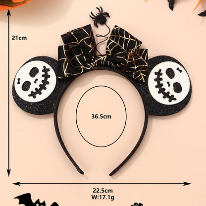 Kid'S Cute Funny Pumpkin Spider Bow Knot Alloy Cloth Handmade Hair Band