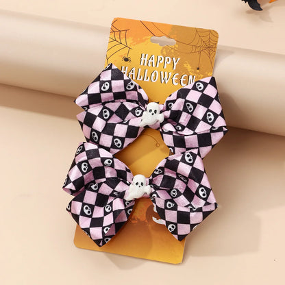 Kid'S Cute Funny Romantic Pumpkin Bow Knot Alloy Cloth Handmade Hair Clip