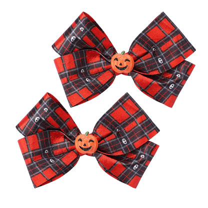 Kid'S Cute Funny Romantic Pumpkin Bow Knot Alloy Cloth Handmade Hair Clip