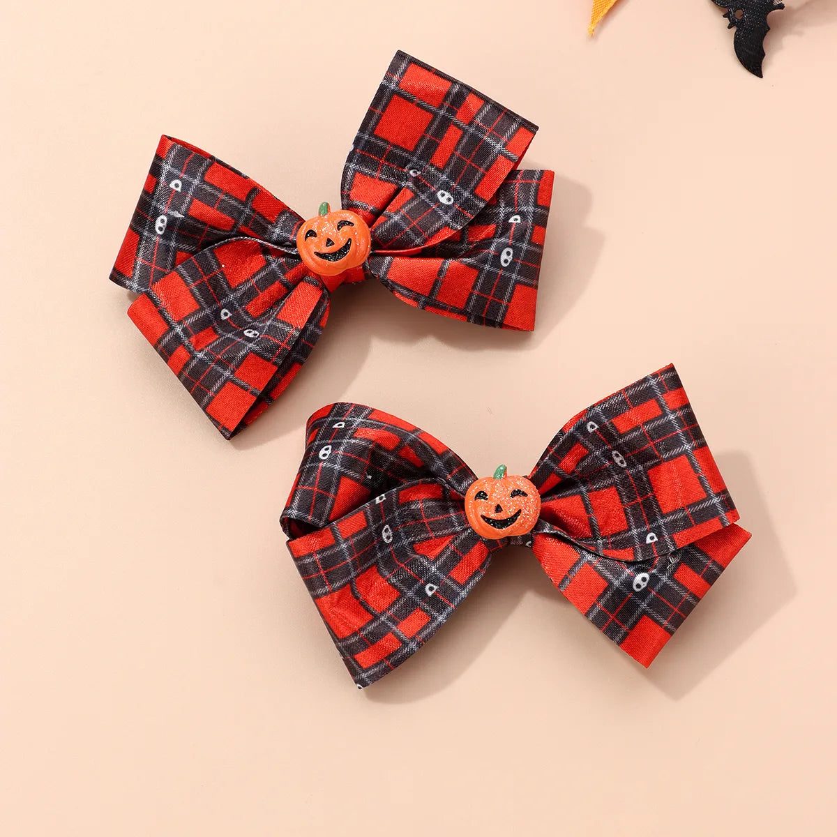 Kid'S Cute Funny Romantic Pumpkin Bow Knot Alloy Cloth Handmade Hair Clip