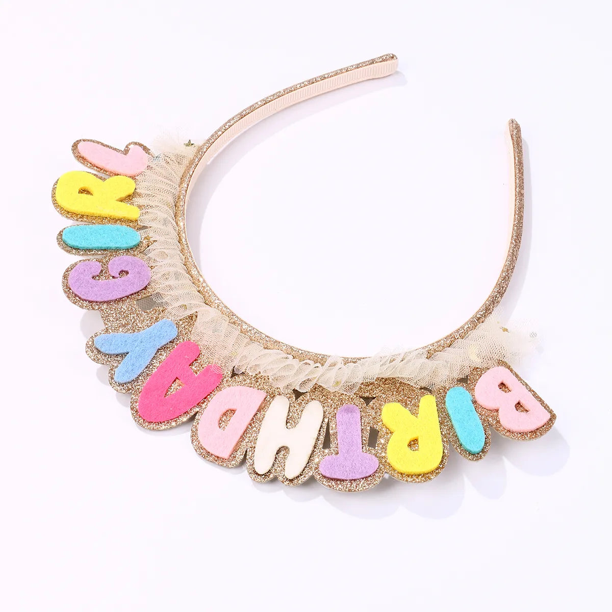 Kid'S Cute Romantic Sweet Letter Plastic Cloth Lace Handmade Appliques Hair Band