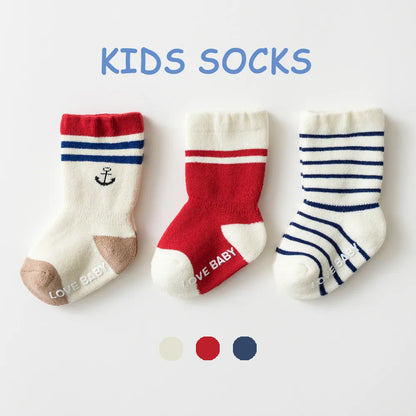 Kid'S Cute Round Dots Stripe Solid Color Cotton Jacquard Ankle Socks 1 Pair