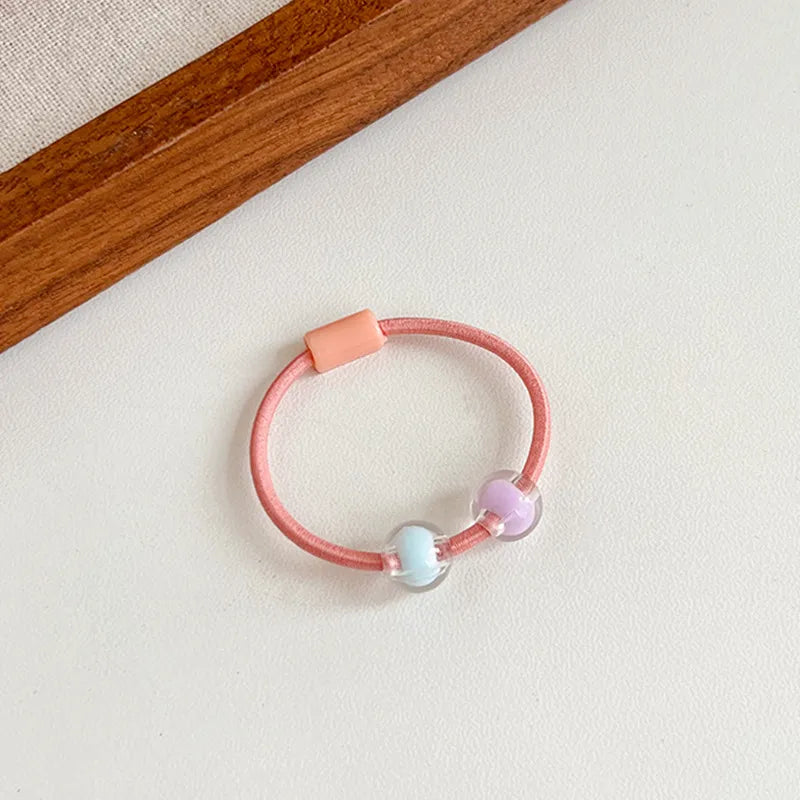 Kid'S Cute Simple Style Geometric Arylic Rubber Band Hair Tie