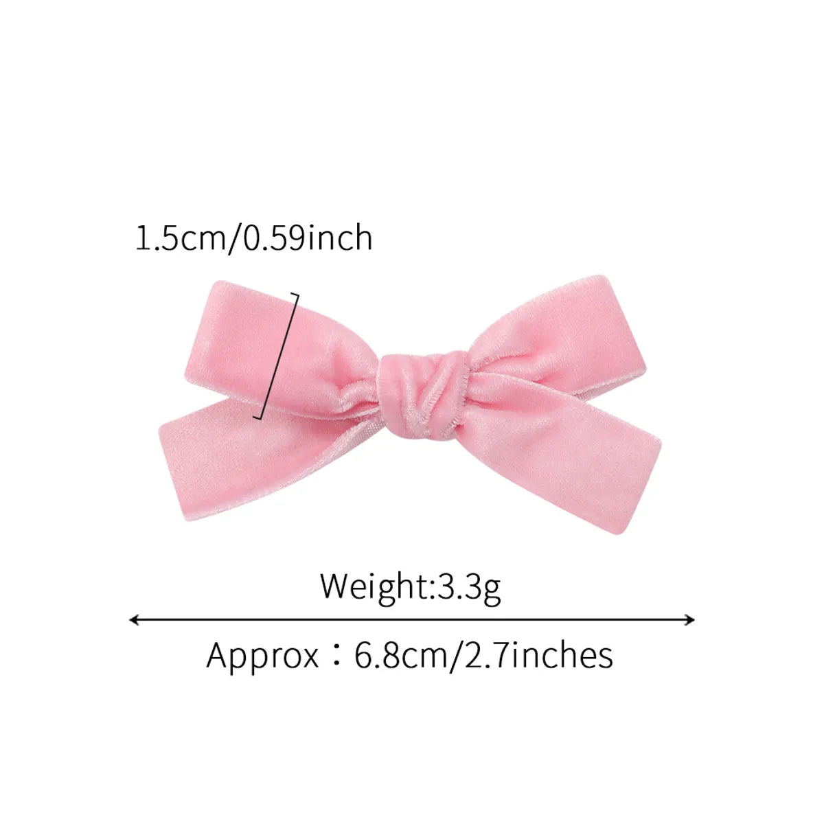 Kid'S Cute Solid Color Bow Knot Cotton Pleated Hair Clip