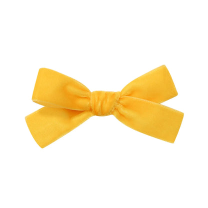 Kid'S Cute Solid Color Bow Knot Cotton Pleated Hair Clip