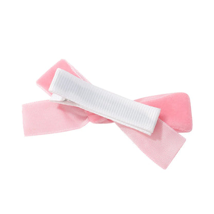 Kid'S Cute Solid Color Bow Knot Cotton Pleated Hair Clip