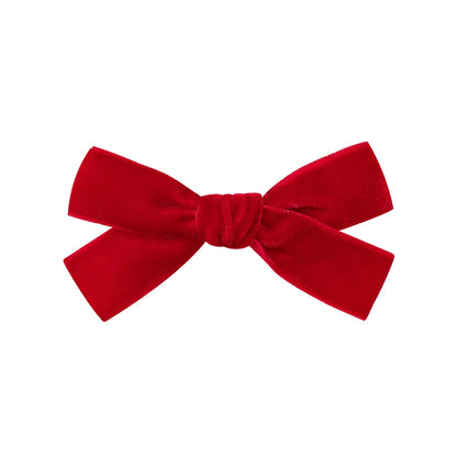 Kid'S Cute Solid Color Bow Knot Cotton Pleated Hair Clip