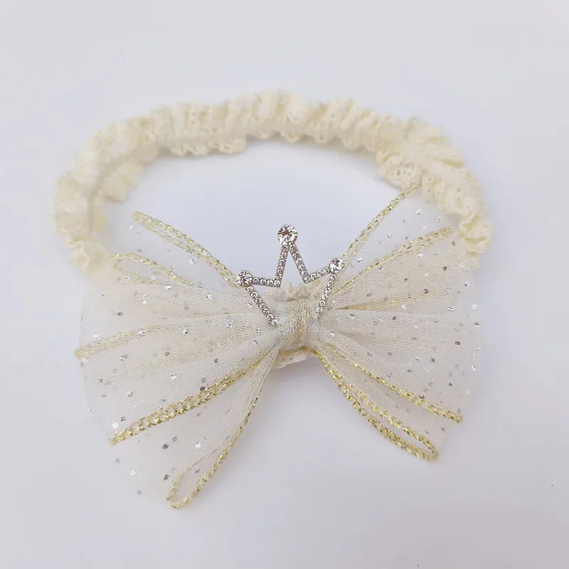 Kid'S Cute Sweet Crown Bow Knot Cloth Cotton Hair Band