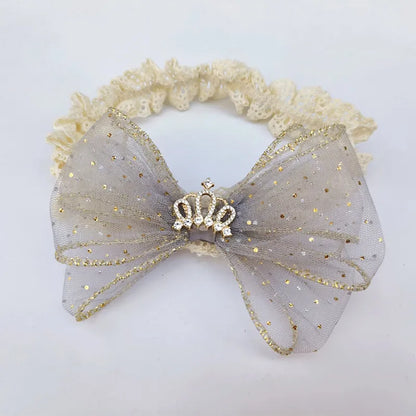 Kid'S Cute Sweet Crown Bow Knot Cloth Cotton Hair Band