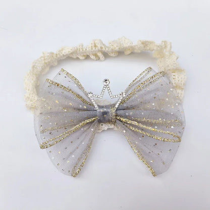 Kid'S Cute Sweet Crown Bow Knot Cloth Cotton Hair Band