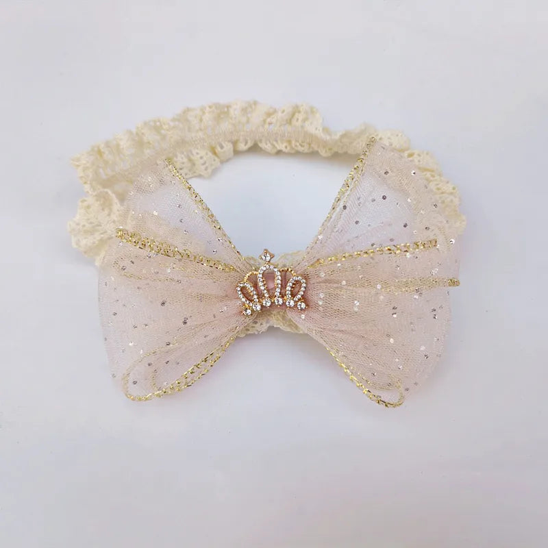 Kid'S Cute Sweet Crown Bow Knot Cloth Cotton Hair Band