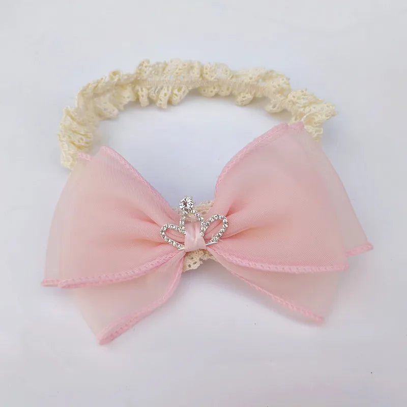 Kid'S Cute Sweet Crown Bow Knot Cloth Cotton Hair Band