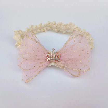 Kid'S Cute Sweet Crown Bow Knot Cloth Cotton Hair Band