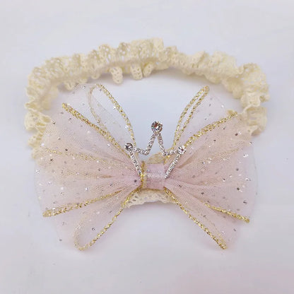 Kid'S Cute Sweet Crown Bow Knot Cloth Cotton Hair Band