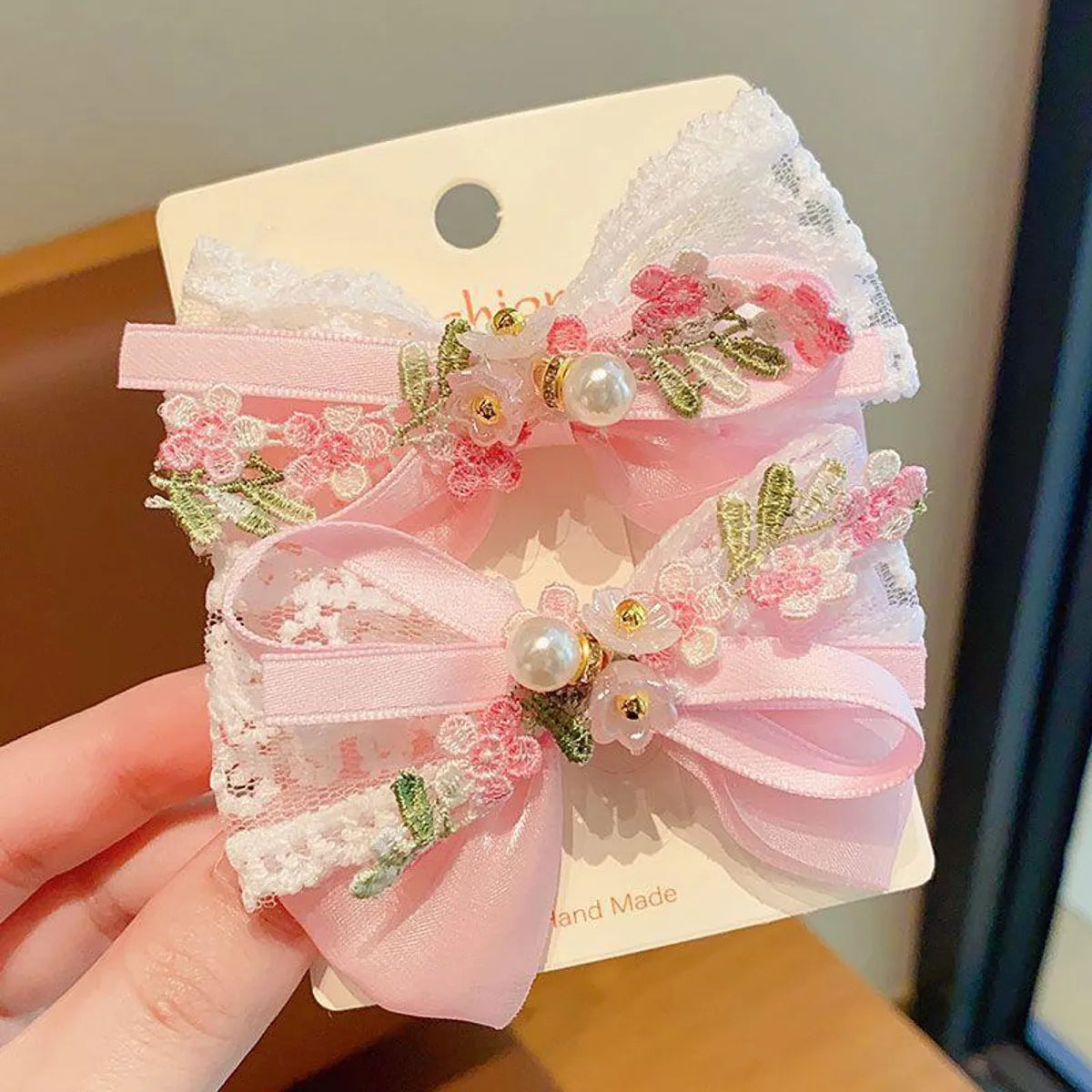 Kid'S Cute Sweet Flower Bow Knot Cloth Hair Clip