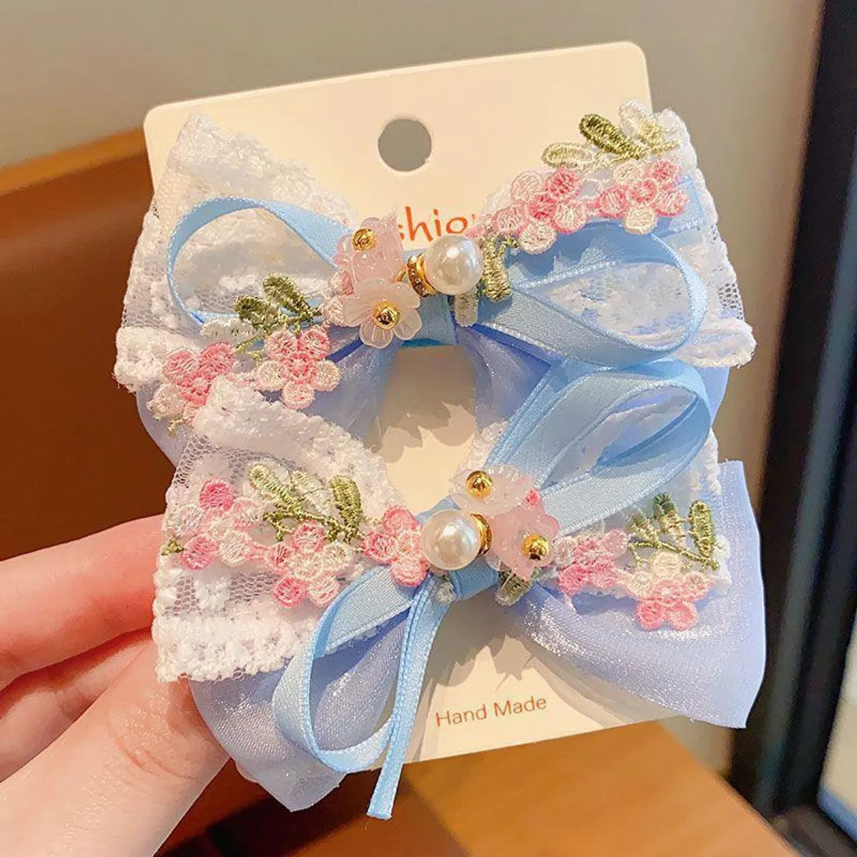 Kid'S Cute Sweet Flower Bow Knot Cloth Hair Clip