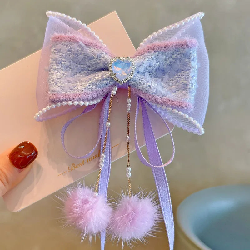 Kid'S Elegant Cute Bow Knot Cloth Hair Clip