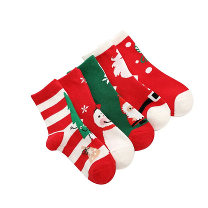 Kid'S Fashion Snowman Cotton Jacquard Ankle Socks 1 Set