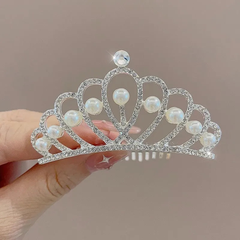 Kid'S IG Style Simple Style Geometric Imitation Pearl Alloy Crown