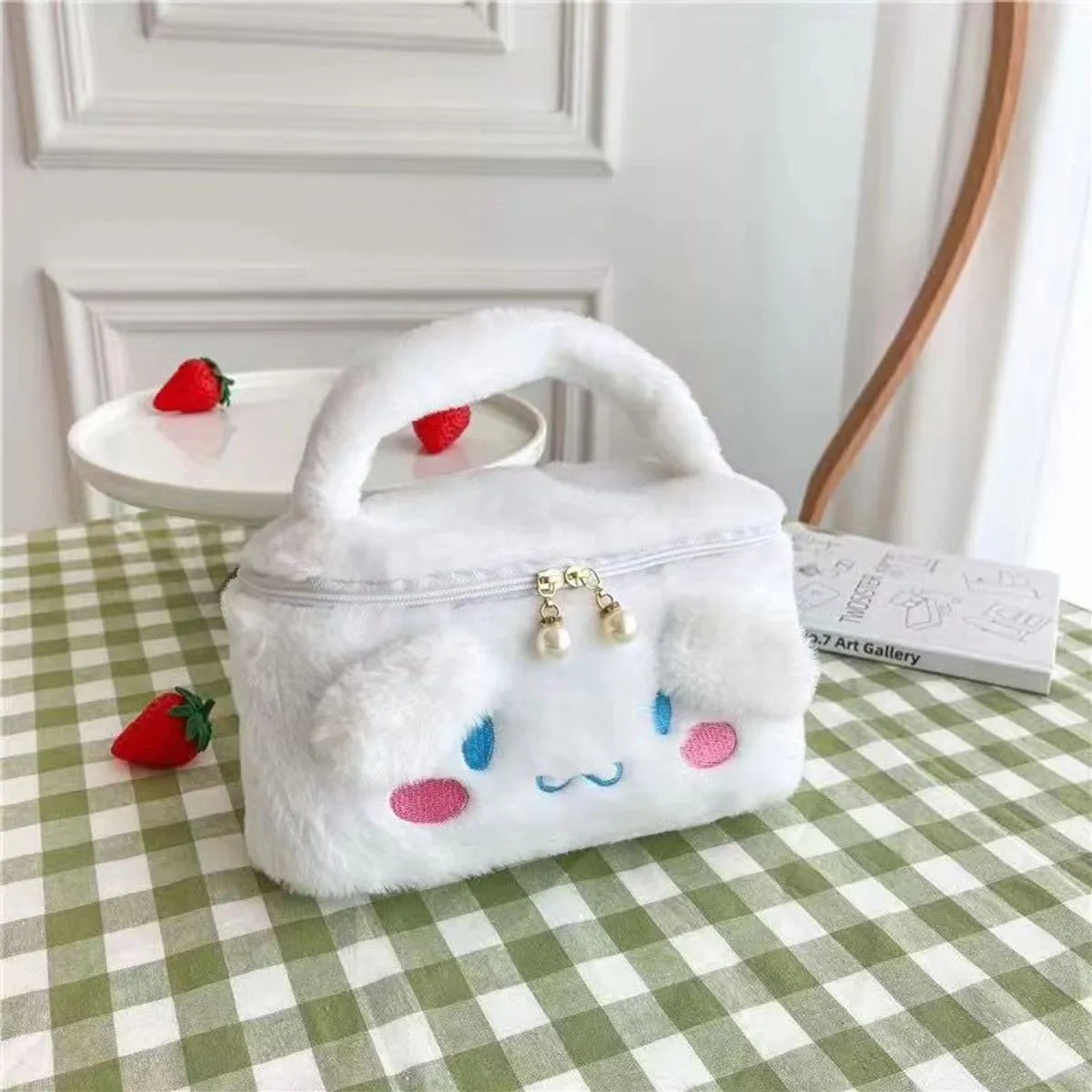 Kid'S PP Cotton Flannel Animal Elegant Streetwear Square Zipper Handbag