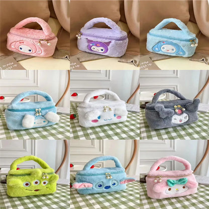 Kid'S PP Cotton Flannel Animal Elegant Streetwear Square Zipper Handbag