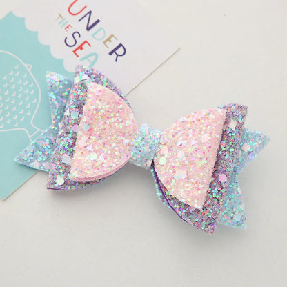 Kid'S Princess Bow Knot Great Sequins Hair Clip