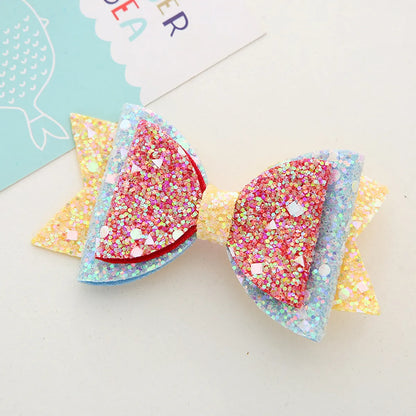 Kid'S Princess Bow Knot Great Sequins Hair Clip