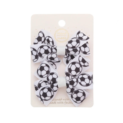 Kid'S Simple Style Classic Style Korean Style Basketball Bow Knot Football Alloy Ribbon Hair Clip