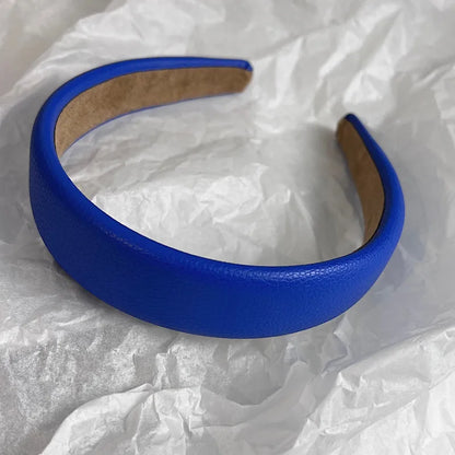 Klein Blue White Sponge Lychee Pattern Leather Fashionable Headband