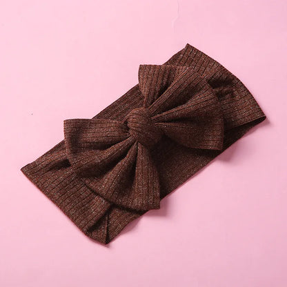 Knitted Sunken Stripe Hair Band Solid Color Bow Knot Stretch Sunken Stripe Knitted Fabric Sewing Hair Band 1 Piece