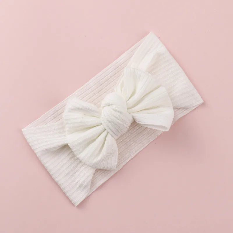 Knitted Sunken Stripe Hair Band Solid Color Bow Knot Stretch Sunken Stripe Knitted Fabric Sewing Hair Band 1 Piece