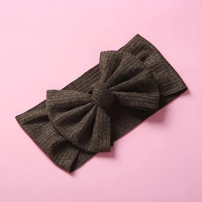 Knitted Sunken Stripe Hair Band Solid Color Bow Knot Stretch Sunken Stripe Knitted Fabric Sewing Hair Band 1 Piece