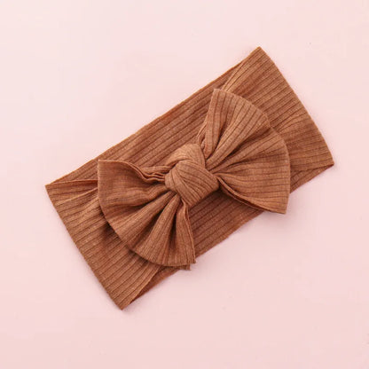 Knitted Sunken Stripe Hair Band Solid Color Bow Knot Stretch Sunken Stripe Knitted Fabric Sewing Hair Band 1 Piece