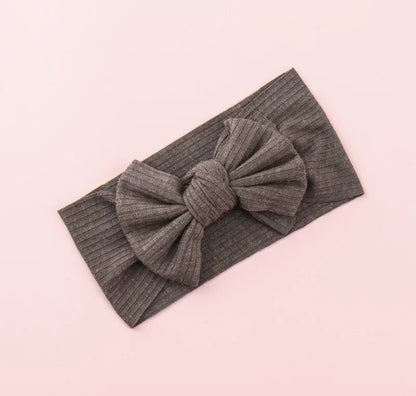 Knitted Sunken Stripe Hair Band Solid Color Bow Knot Stretch Sunken Stripe Knitted Fabric Sewing Hair Band 1 Piece