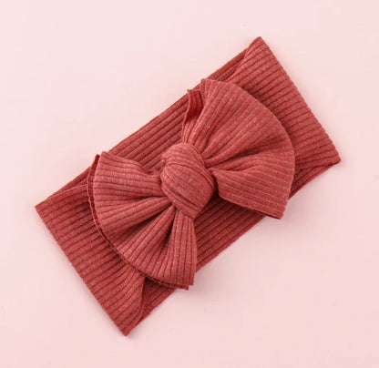 Knitted Sunken Stripe Hair Band Solid Color Bow Knot Stretch Sunken Stripe Knitted Fabric Sewing Hair Band 1 Piece