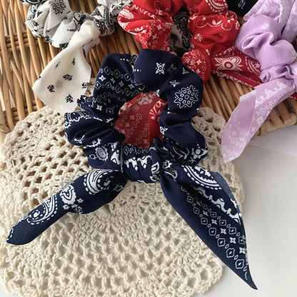 Korea Elegant Cashew Ribbon Hair Scrunchies